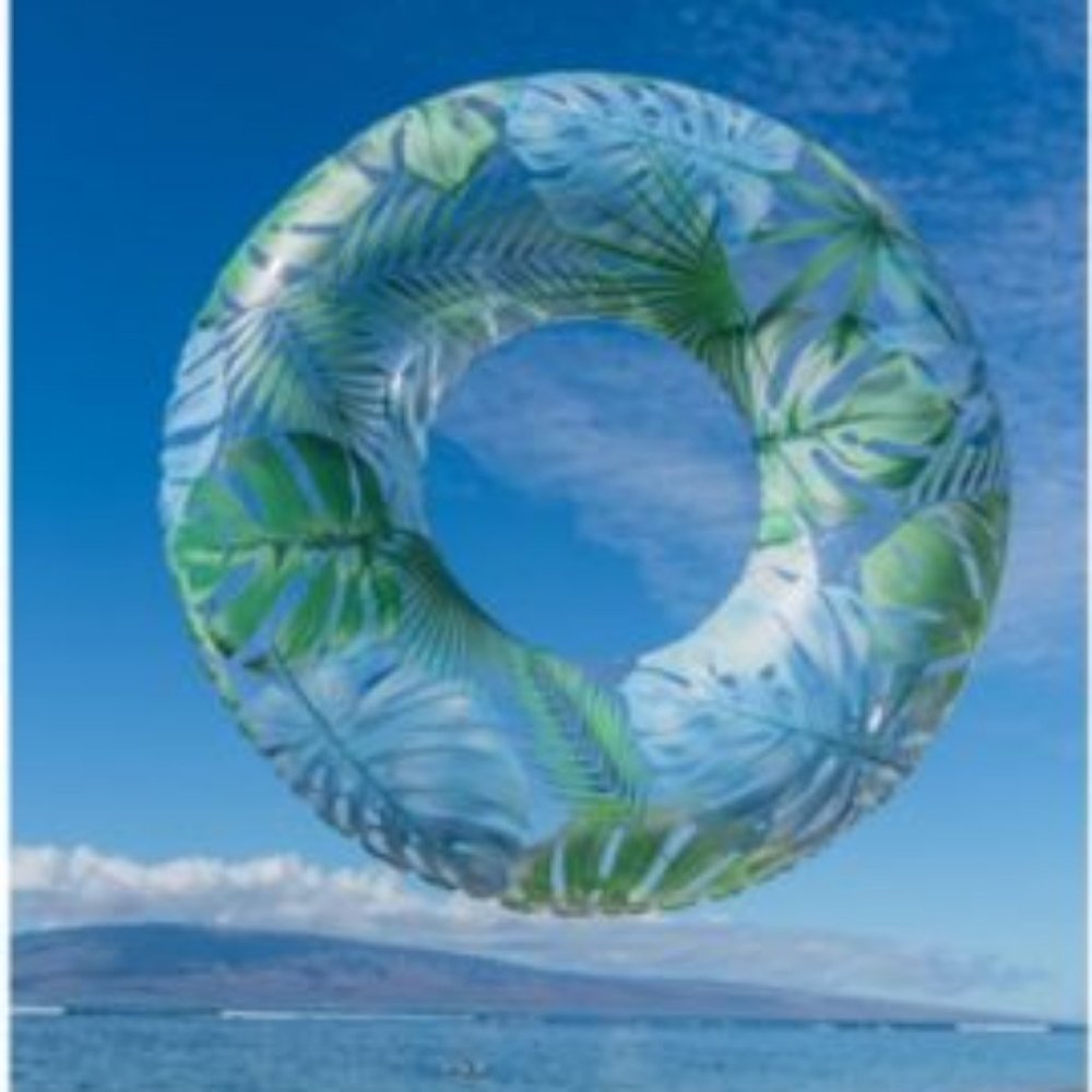 PoolCandy Tropical Palms Jumbo Pool Tube Float 48" Resort Collection NEW!